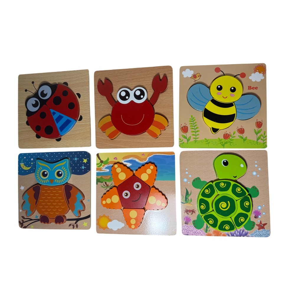 Lot of Children's Colorful Puzzles Sealife, Farm Animals Safari Animals NWOT